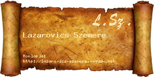 Lazarovics Szemere névjegykártya